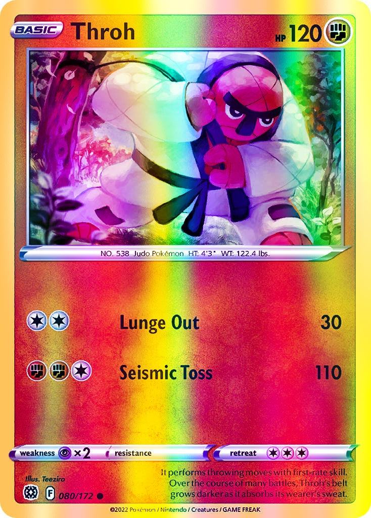 Throh - 080/172 (SWSH09) Common - Near Mint Reverse Holofoil