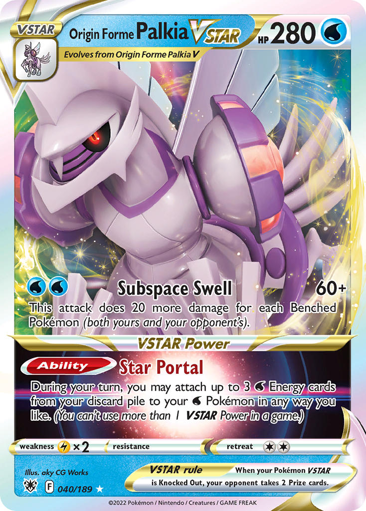 Origin Forme Palkia VSTAR - 040/189 (SWSH10) Ultra Rare - Near Mint Holofoil