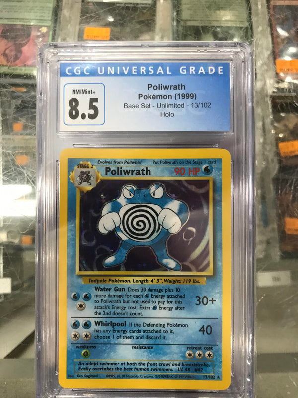 Poliwrath - 13/102 (BS) Rare (Graded - PSA 8.5)