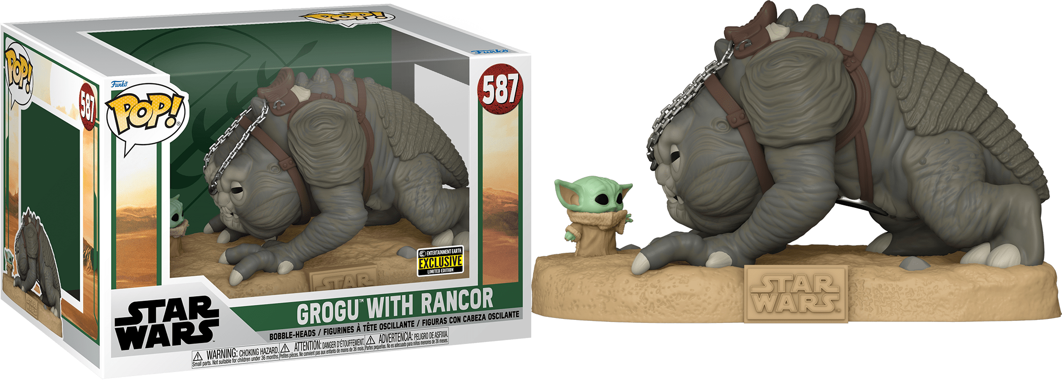 POP Figure Deluxe: Star Wars #0587 - Grogu with Rancor (EE Exclusive)