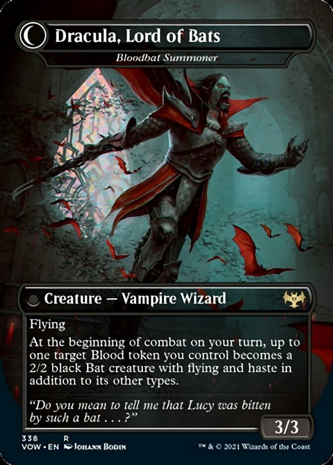 Dracula, Lord of Blood // Dracula, Lord of Bats [#338 Dracula Series: Voldaren Bloodcaster // Bloodbat Summoner] (VOW-R)