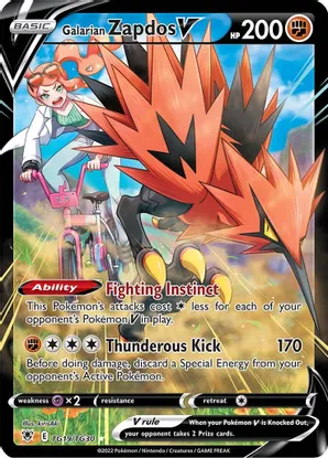 Galarian Zapdos V - TG19/TG30 (SWSH10:TG) Ultra Rare - Near Mint Holofoil