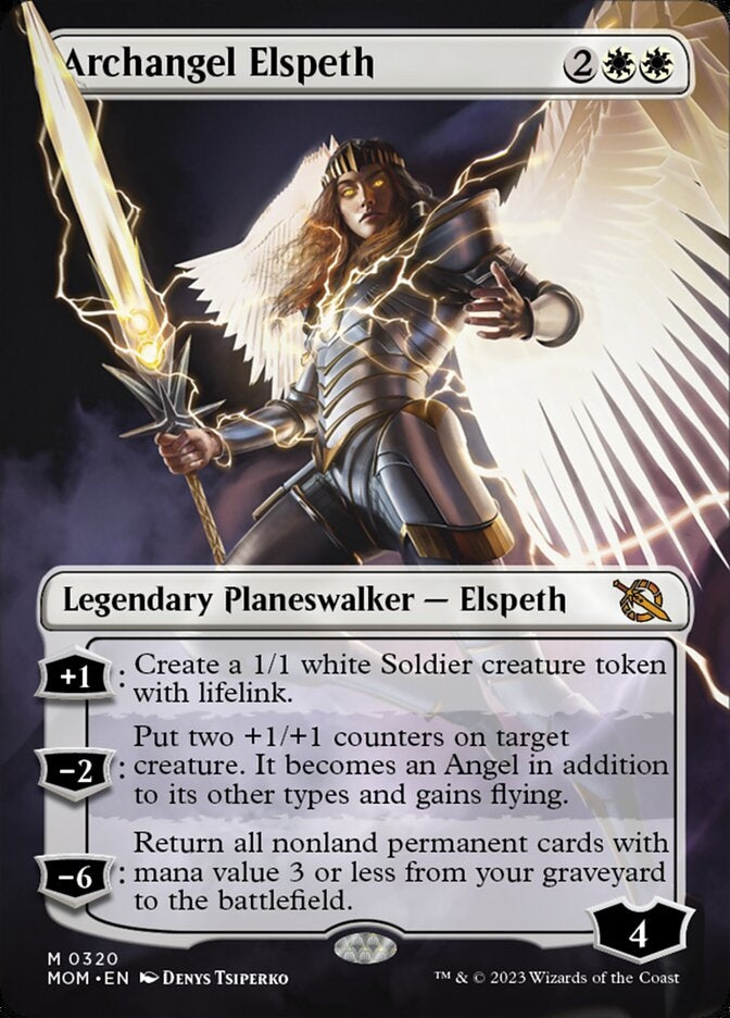 Archangel Elspeth [#0320 Borderless Planeswalker] (MOM-M)