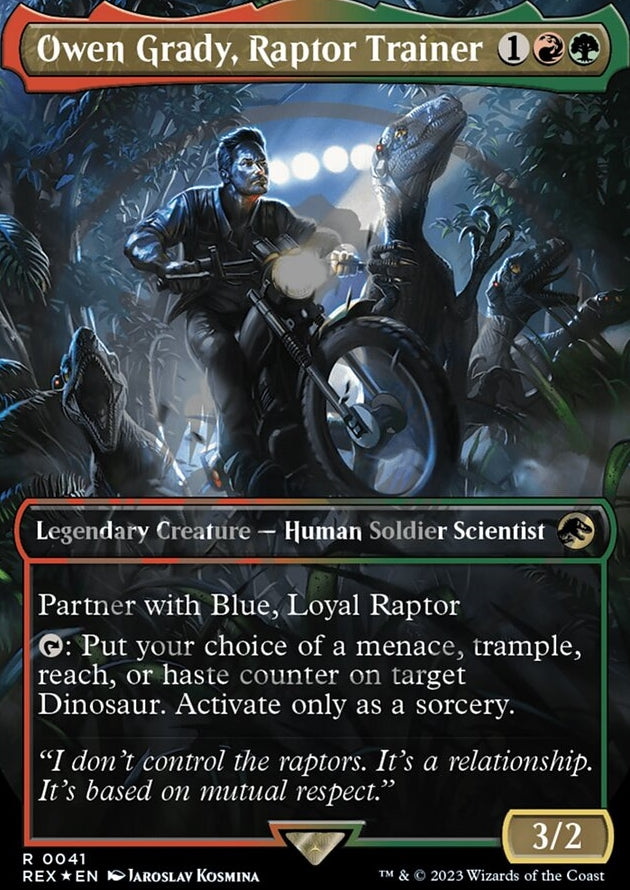 Owen Grady, Raptor Trainer [#0041 Embossed Foil] (REX-R)
