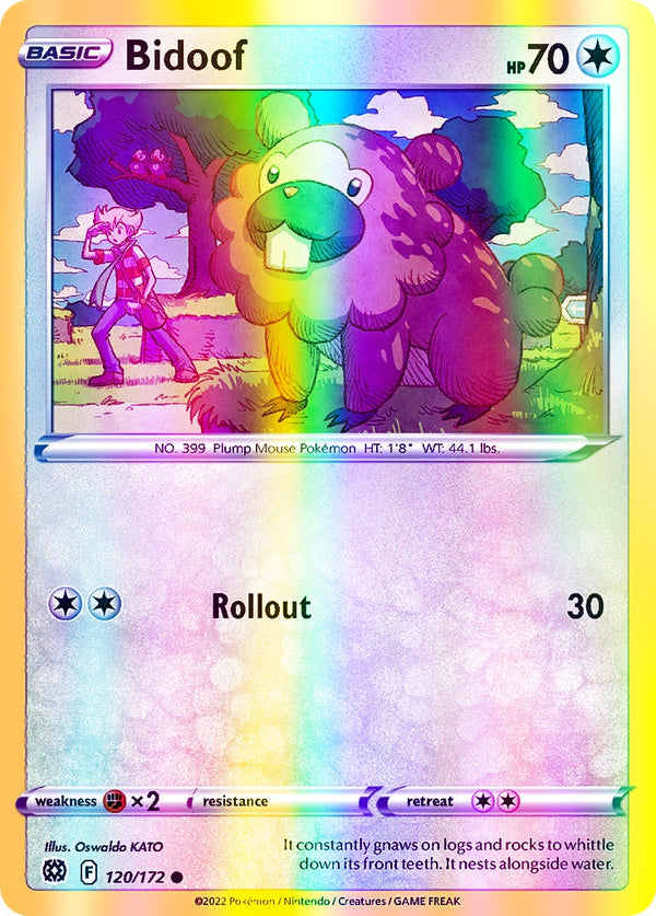 Bidoof - 120/172 (SWSH09) Common - Near Mint Reverse Holofoil