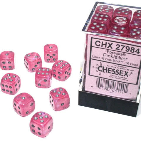 CHX27984: Borealis - 12mm D6 Pink/Silver (Luminary) (36)