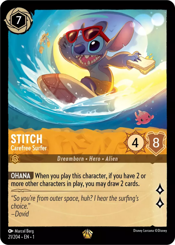 Stitch - Carefree Surfer (The First Chapter 21/204) Legendary - Near Mint