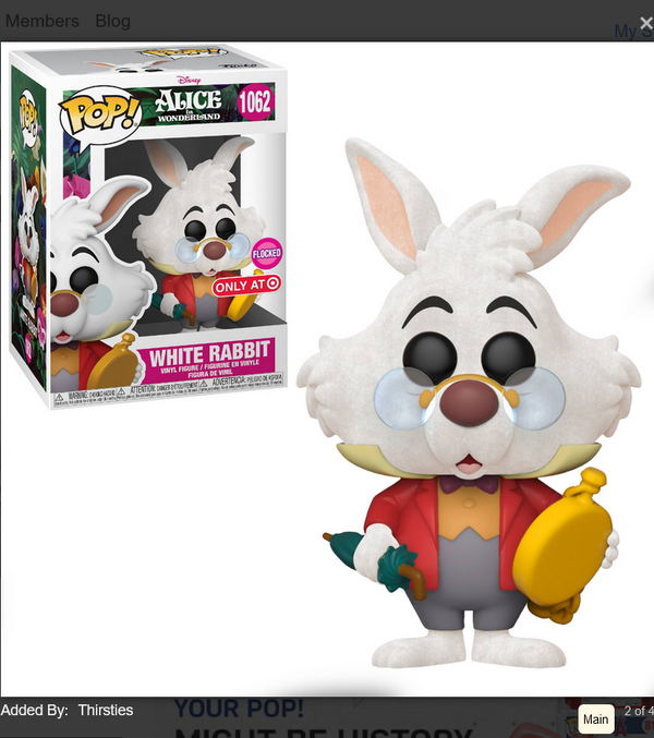 POP Figure: Disney Alice 70th #1062 - White Rabbit (Flocked) (Target)