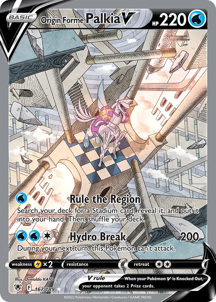 Origin Forme Palkia V (Alternate Full Art) - 167/189 (SWSH10) Ultra Rare - Near Mint Holofoil