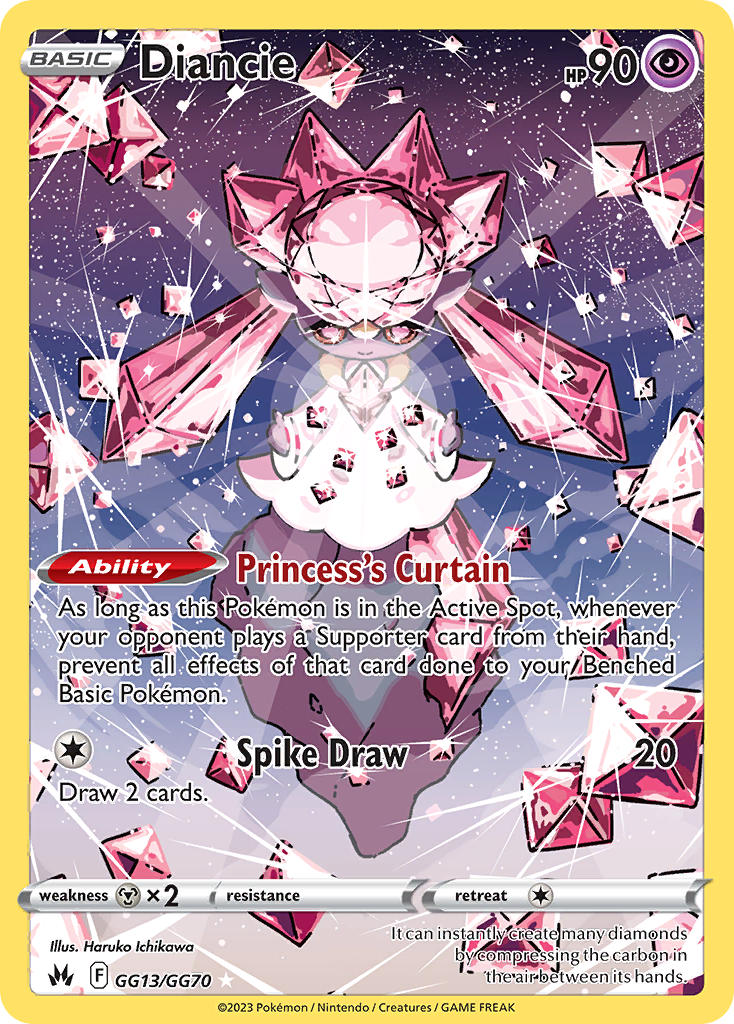 Diancie - GG13/GG70 (CRZ:GG) Holo Rare -  Near Mint Holofoil