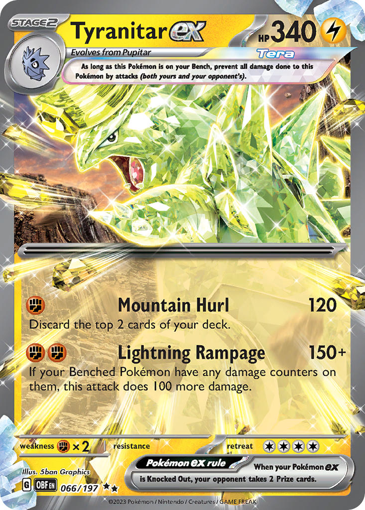 Tyranitar ex - 066/197 (OBF) Double Rare - Near Mint Holofoil