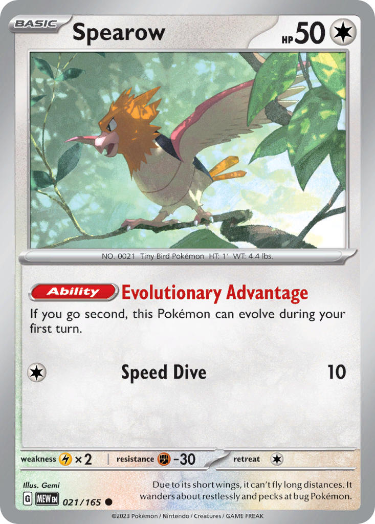 Spearow - 021/165 (MEW) Common - Near Mint