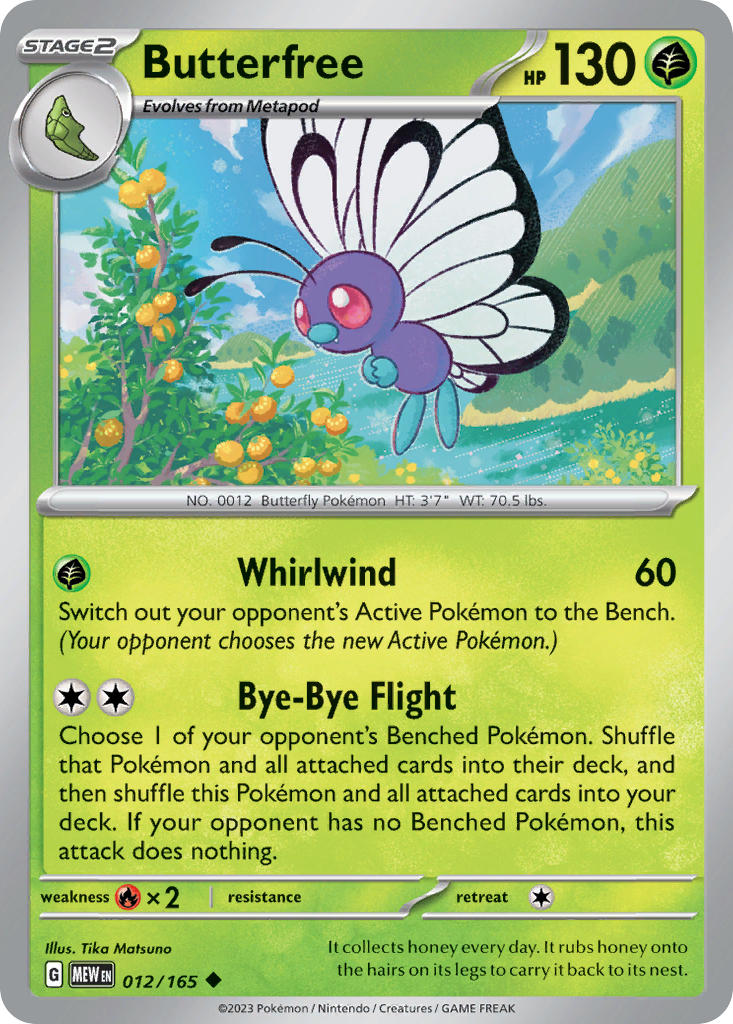 Butterfree - 012/165 (MEW) Uncommon - Near Mint
