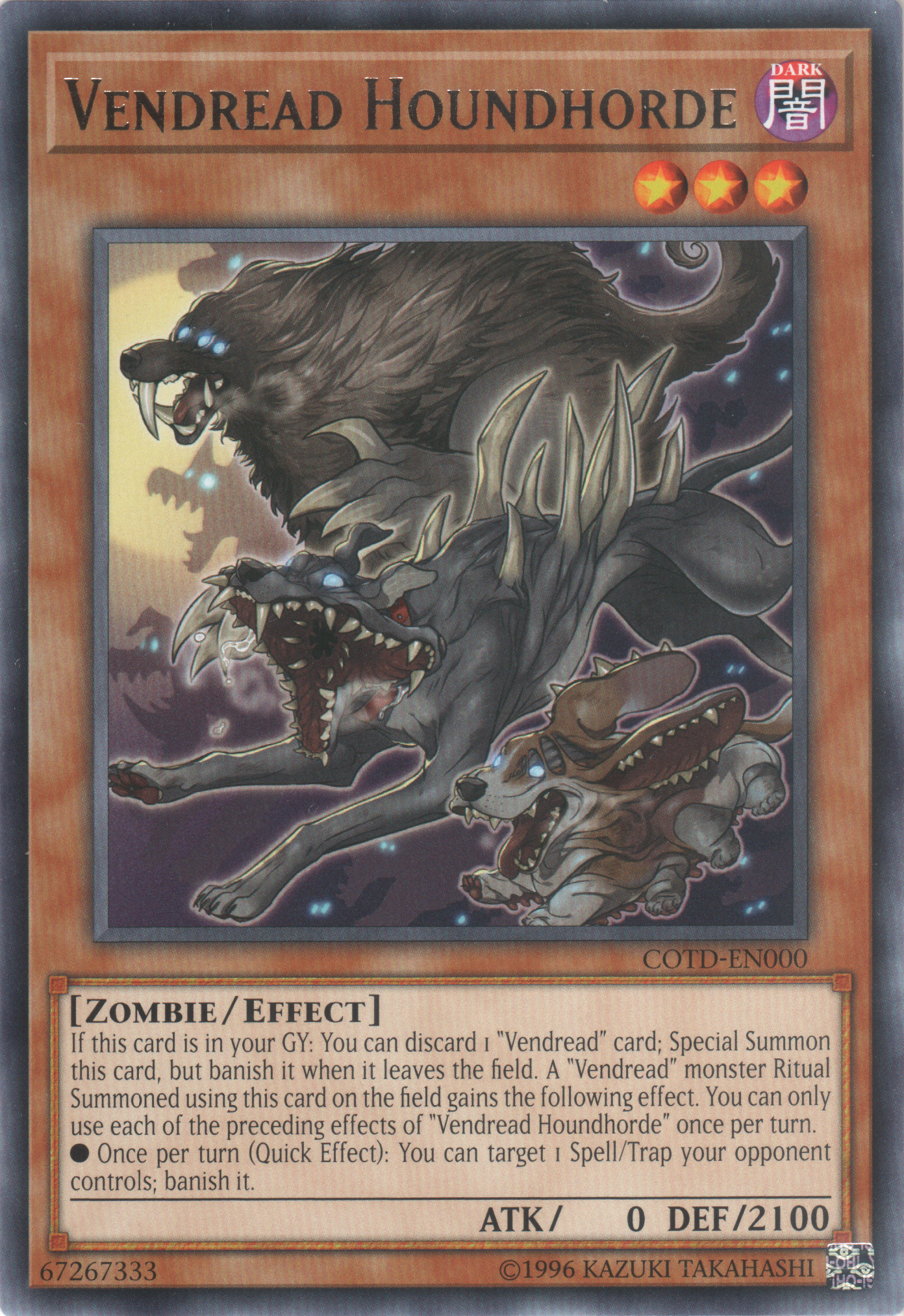 Vendread Houndhorde (COTD-EN000) Near Mint Unlimited - Rare