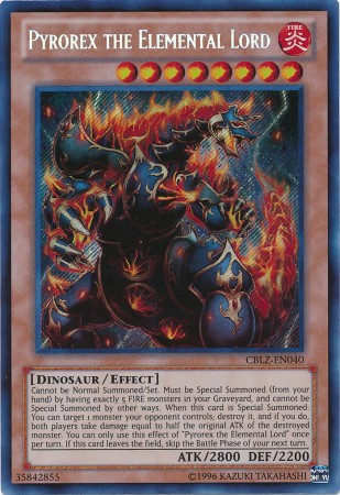 Pyrorex the Elemental Lord (CBLZ-EN040) Secret Rare - Near Mint Unlimited