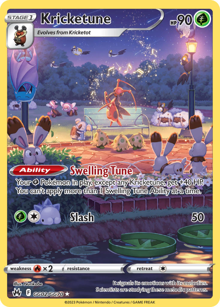 Kricketune - GG02/GG70 (CRZ:GG) Holo Rare -  Near Mint Holofoil