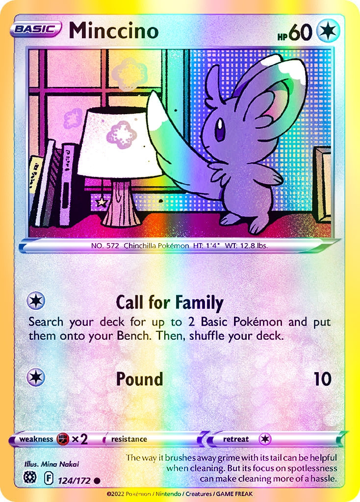 Minccino - 124/172 (SWSH09) Common - Near Mint Reverse Holofoil