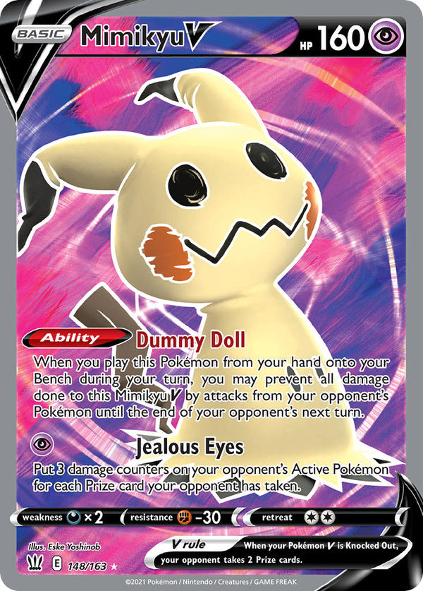 Mimikyu V (Full Art) - 148/163 (SWSH05) Ultra Rare - Near Mint Holofoil