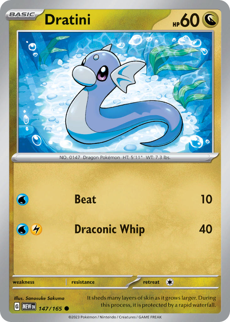 Dratini - 147/165 (MEW) Common - Near Mint