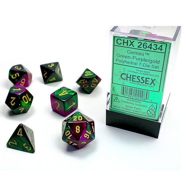 CHX26434: Gemini - Poly Set Green-Purple w/gold (7)