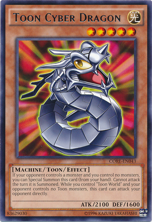 Toon Cyber Dragon (CORE-EN043) Rare - Near Mint Unlimited