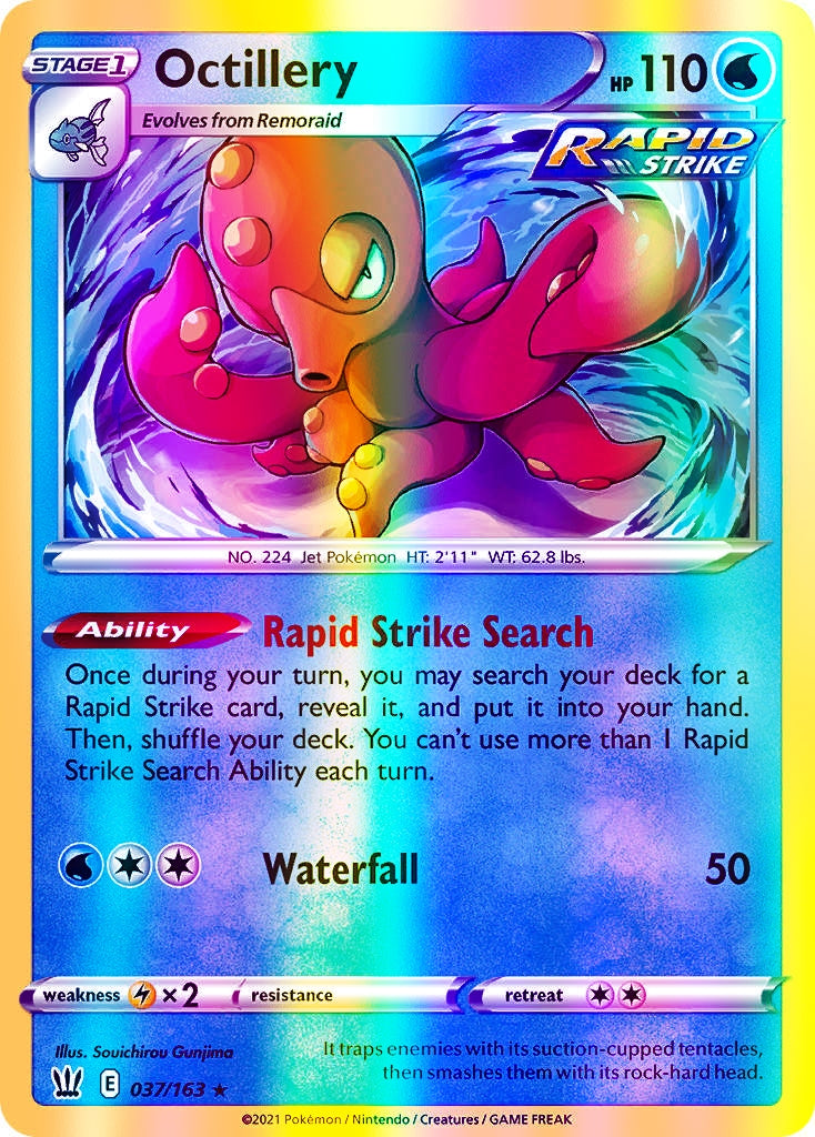 Octillery - 037/163 (SWSH05) Holo Rare - Near Mint Reverse Holofoil