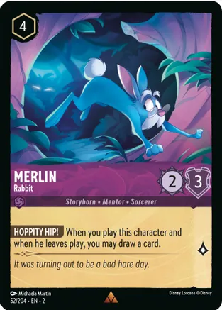 Merlin - Rabbit (Rise of the Floodborn 52/204) Rare - Light Play