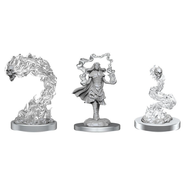 D&D: Nolzur's Marvelous Miniatures - Dark Spellcaster & Flameskulls W21