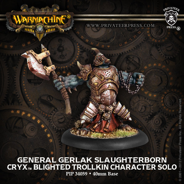 Warmachine: Cryx - General Gerlak Slaughterborn, Blighted Trollkin Character Solo (Metal)