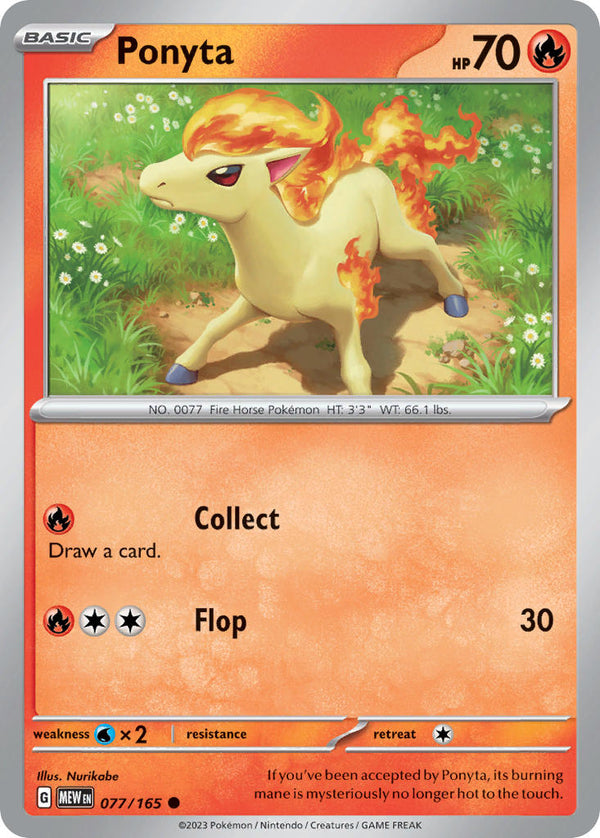 Ponyta - 077/165 (MEW) Common - Near Mint