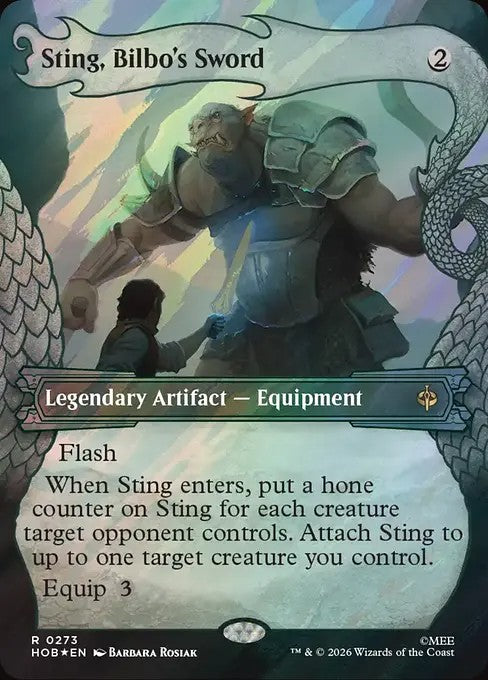 Sting, Bilbo's Sword [ #0273 Showcase Dragon Hoard Frame Surge Foil ] (HOB-R)