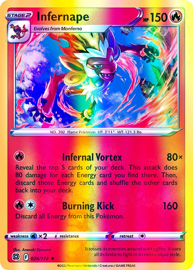 Infernape - 026/172 (SWSH09) Holo Rare - Near Mint Reverse Holofoil