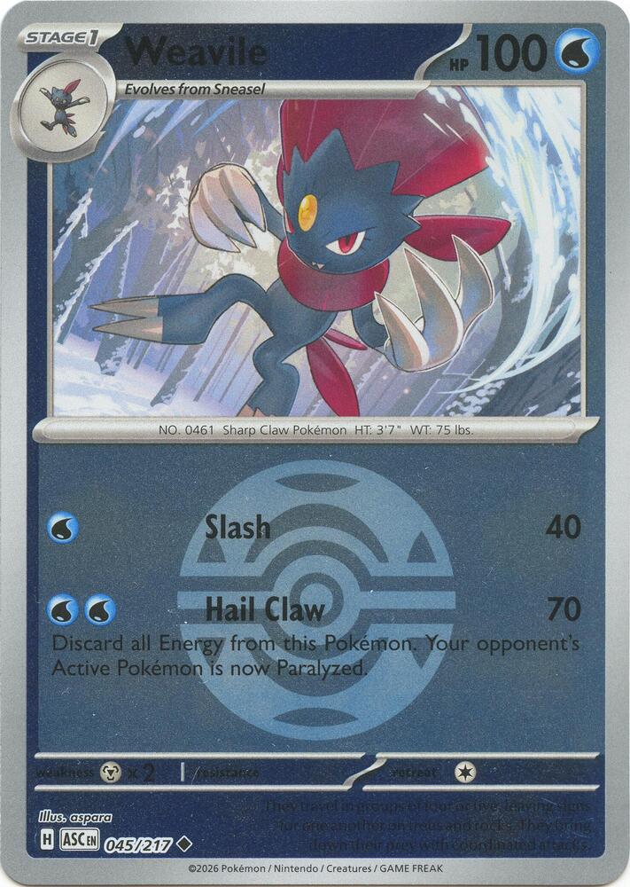 Weavile (Dusk Ball) - 045/217 (ASC) Uncommon
