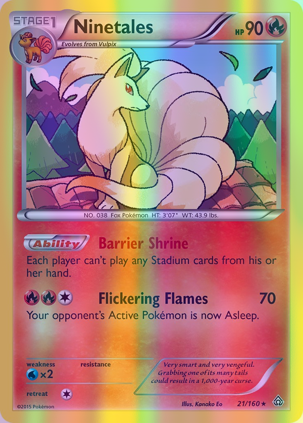 Ninetales - 021/160 (PRC) Rare - Near Mint Reverse Holofoil