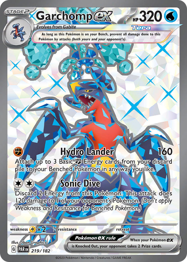 Garchomp ex - 219/182 (PAR) Ultra Rare - Near Mint Holofoil