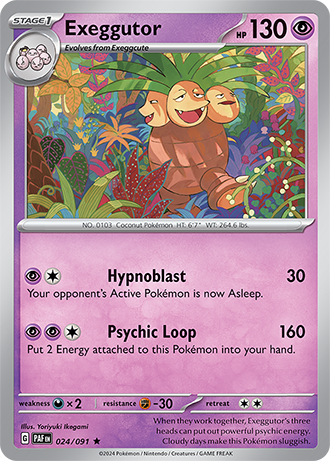 Exeggutor - 024/091 (PAF) Rare - Near Mint Holofoil