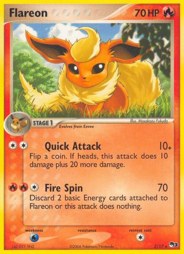 Flareon - 2/17 (POP) Rare - Near Mint Foil