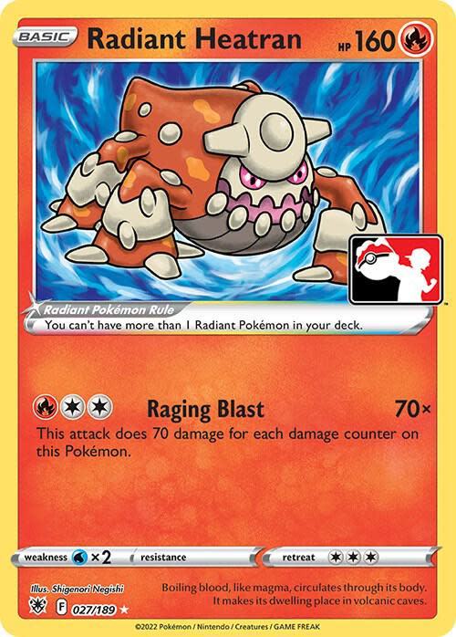 Radiant Heatran (027/189) Foil - Prize Pack Series Heavily Played