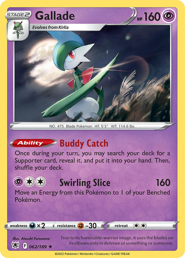 Gallade - 062/189 (SWSH10) Holo Rare - Near Mint Holofoil