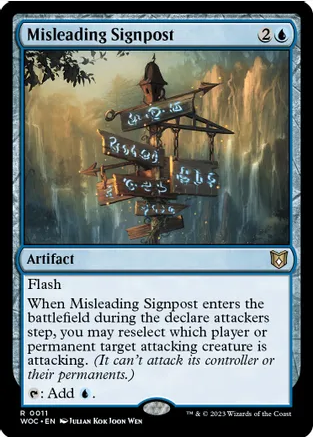 Misleading Signpost [#0011 New Commander Cards] (WOC-R) Damaged