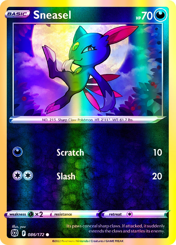 Sneasel - 086/172 (SWSH09) Common - Near Mint Reverse Holofoil