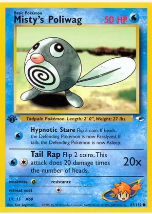 Misty's Poliwag (87/132) 1st Edition