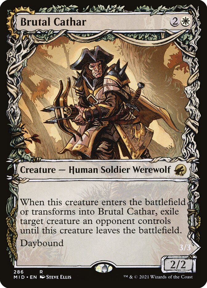 Brutal Cathar//Moonrage Brute [#286 Showcase] (MID-R-FOIL)