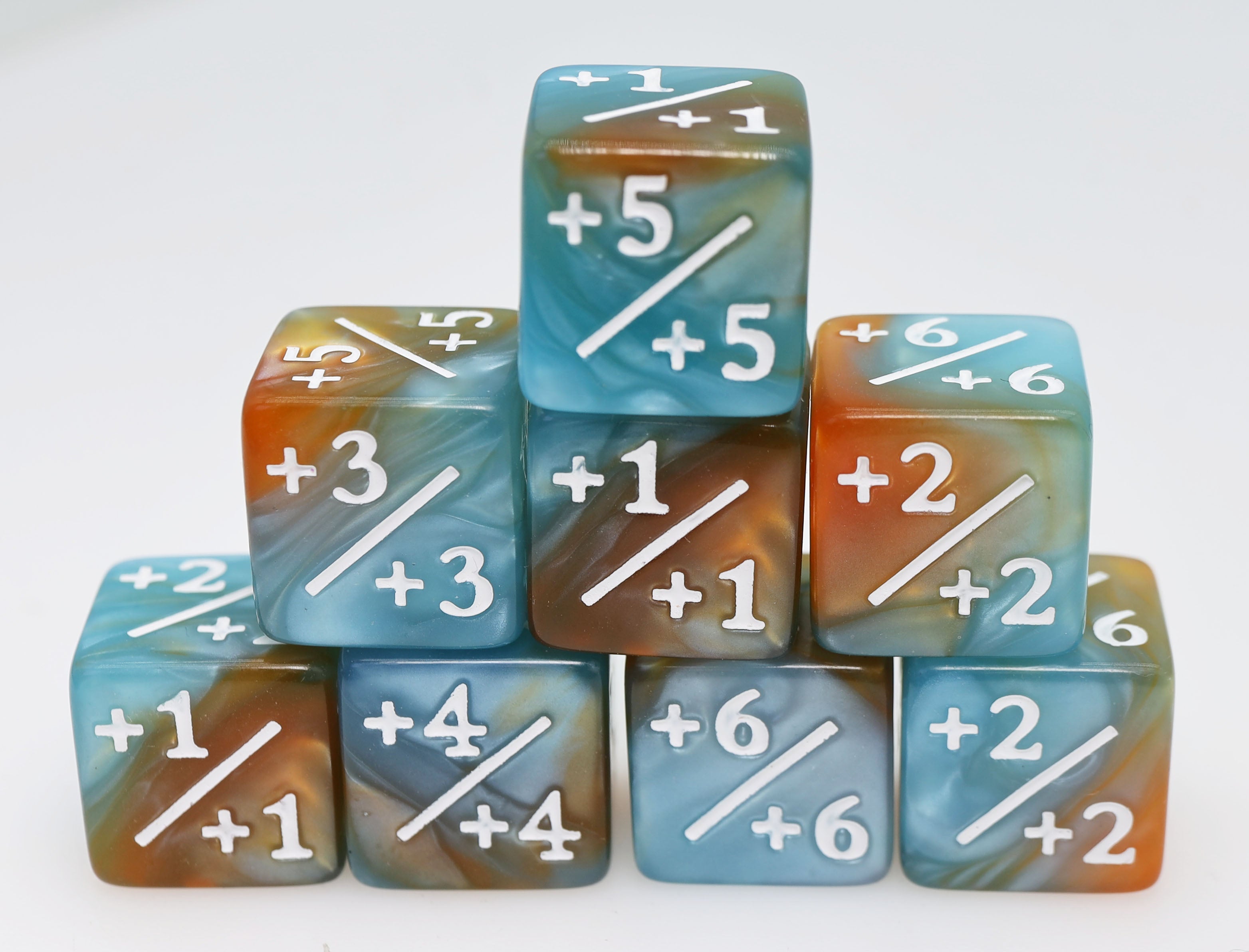Counter Dice - Blue & Gold (8)