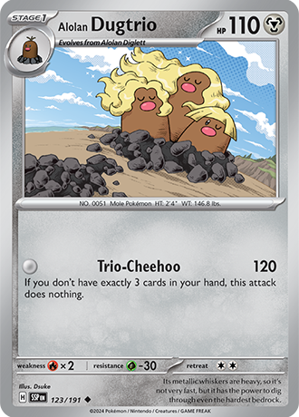 Alolan Dugtrio - 123/191 (SSP) Uncommon - Near Mint