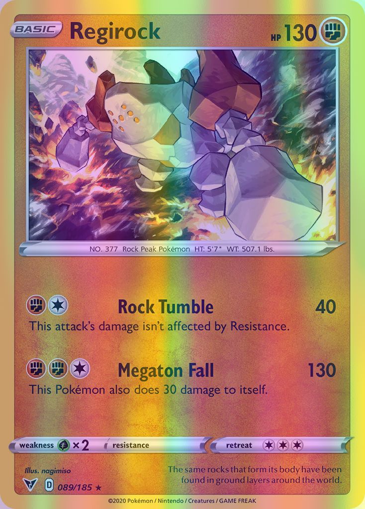 Regirock - 089/185 (SWSH04) Holo Rare - Near Mint Reverse Holofoil