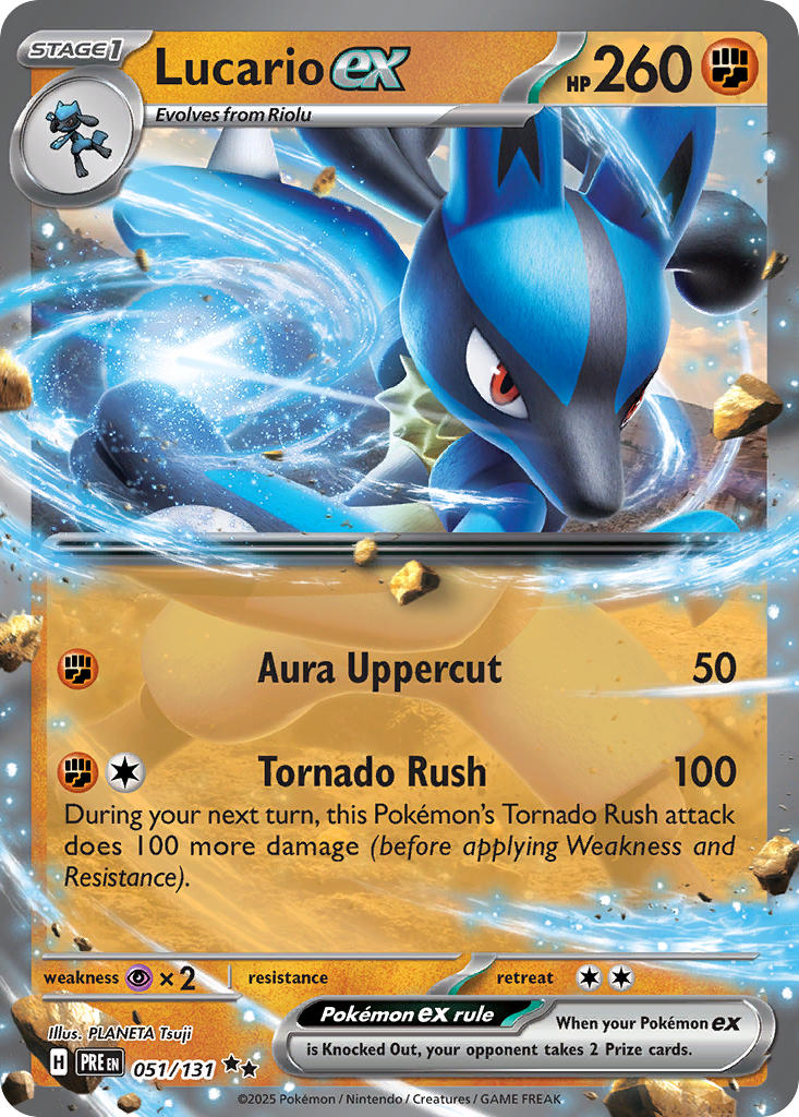 Lucario ex - 051/131 (PRE) Double Rare - Near Mint Holofoil