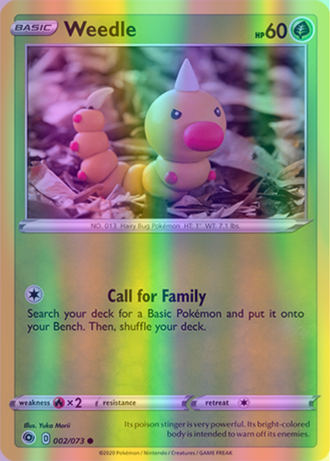 Weedle - 02/73 (CHP) Common - Near Mint Reverse Holofoil