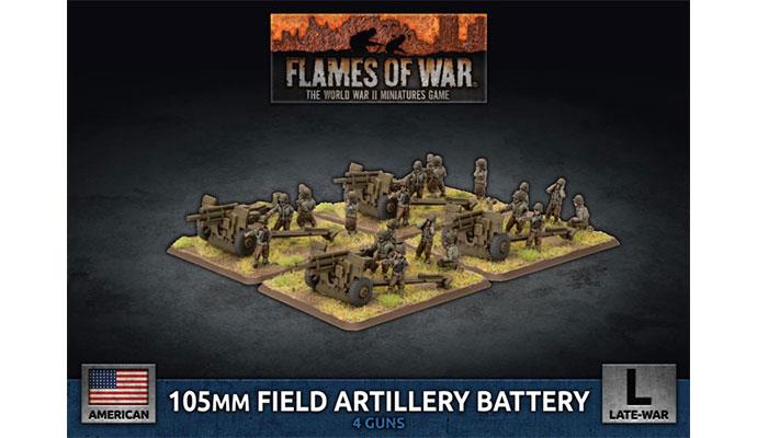 Flames of War: WWII: USA (UBX77) - 105mm Field Artillery Battery