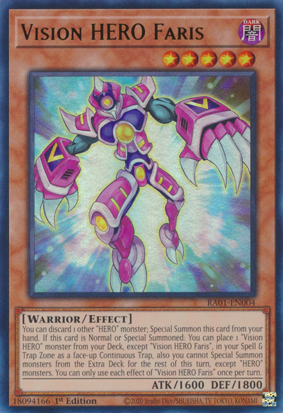 Vision HERO Faris (RA01-EN004) Prismatic Ultimate Rare - Near Mint 1st Edition